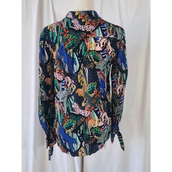 Anthropologie Maeve Masha Volnova Jungle Daydream Carmiel Button Down Shirt US 4 - Picture 10 of 14